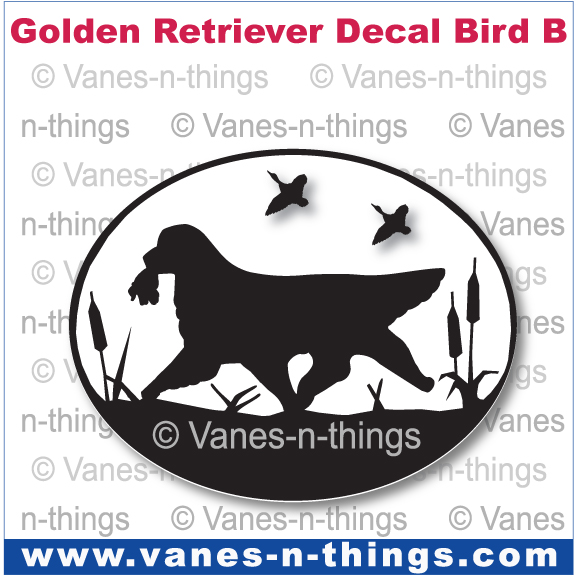 120 Golden Retriever Moving w/Bird Magnet Decal