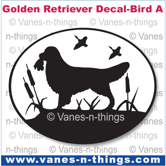 119 Golden Retriever w/Bird Magnet Decal