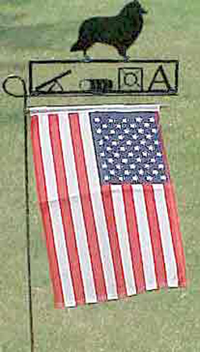 USA Flag with Your Breed or Agility, obedience or flyball symbol