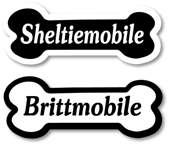 Dogmobile magnet with breed text