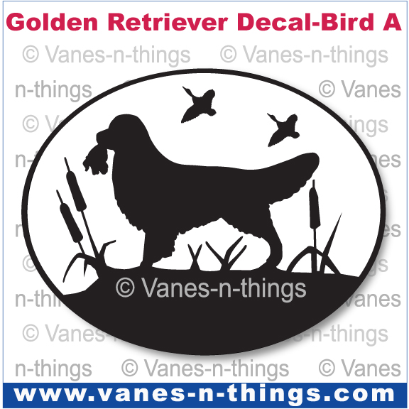 120 Golden Retriever Moving w/Bird Magnet Decal