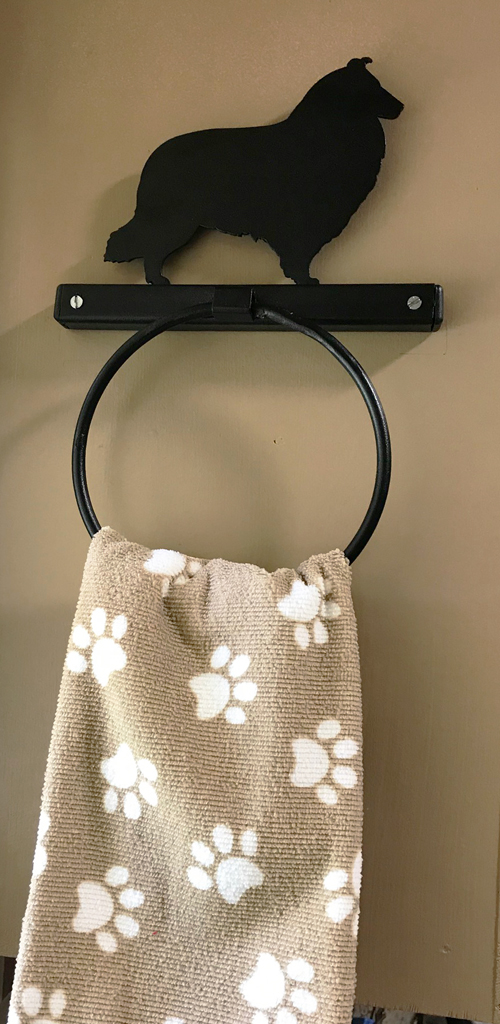 Towel Holder with Breed Silhouette