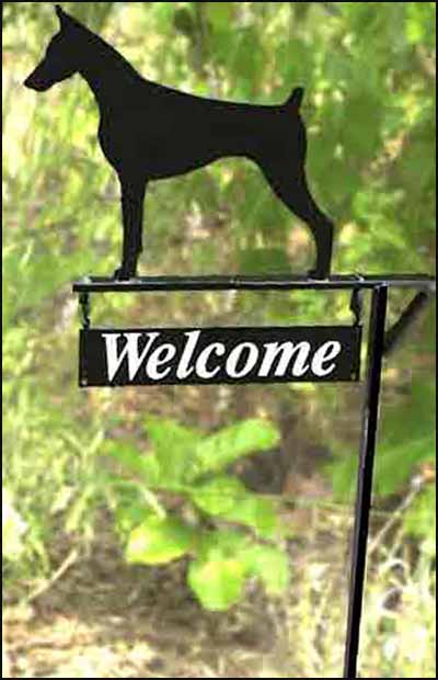 Yard Marker Breed Silhouette with Welcome Plate