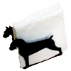 Napkin or Letter Holder with 2 small breed silhouettes